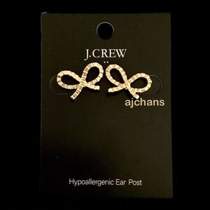 J. Crew Gold Plated Bow Stud Earrings